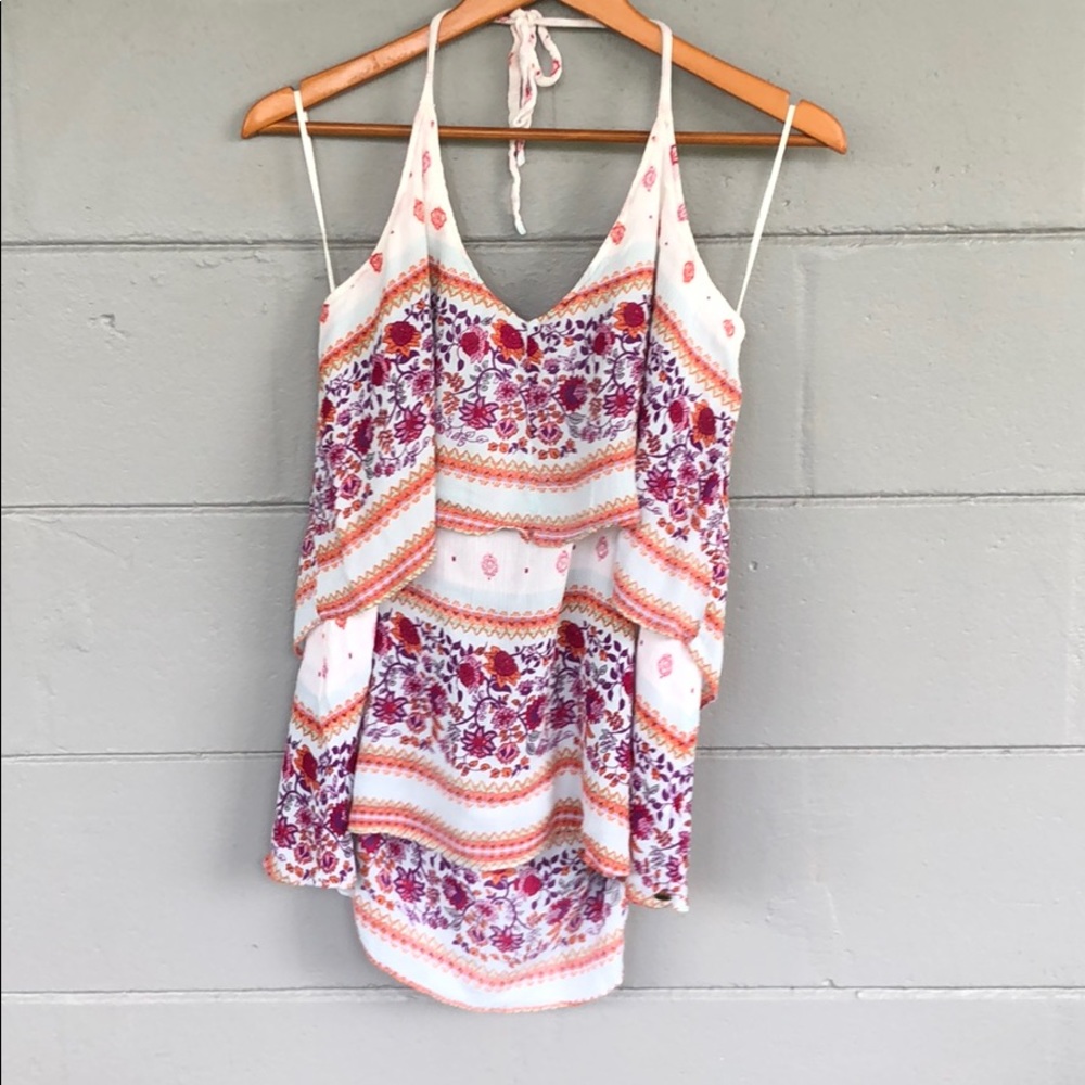 O’Neill multi colored floral halter.